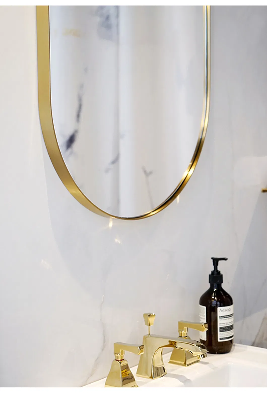 Fashion Modern Wall Mounted Long Bronze Cloakroom Mirrors Big Chrome Bathroom Mirror
