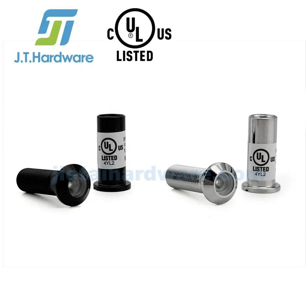 Jthardware Listed HD Glass Lens Solid Brass Wide Angle Peephole Door Viewer