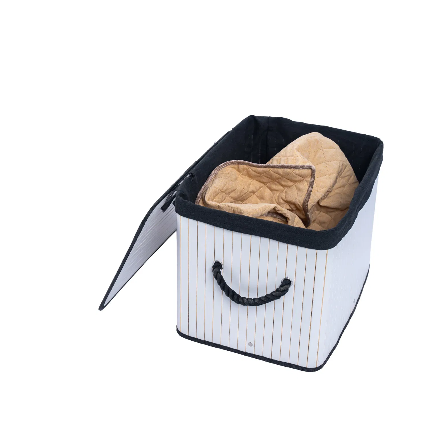 Custom Size Folding Handwoven Bamboo Basket Storage Basket Dirty Clothes Basket