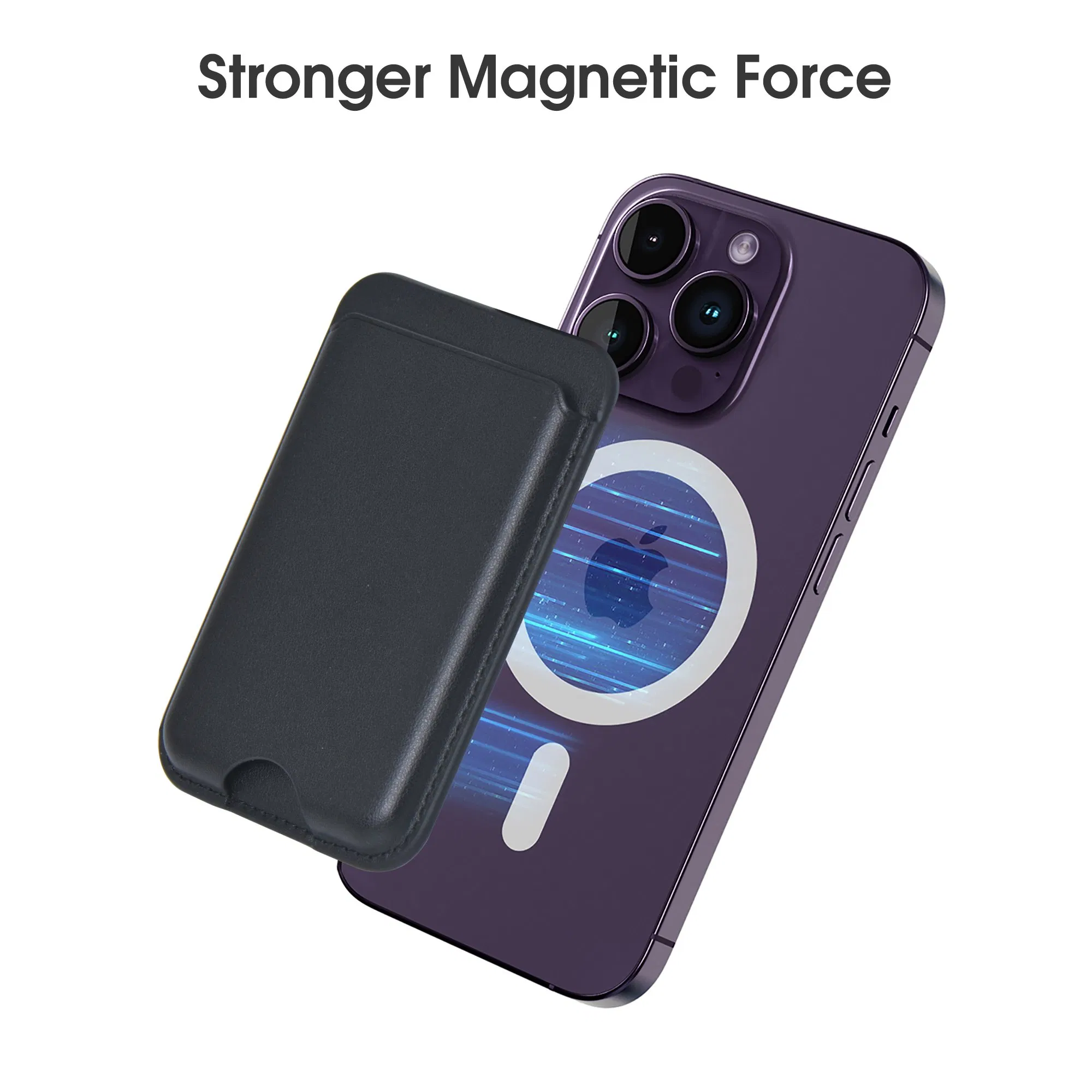 2025 New Find My GPS Location PU Leather Magnet Smart Phone ID Card Holder Wallet External Slot Pocket for iPhone with Magsafe