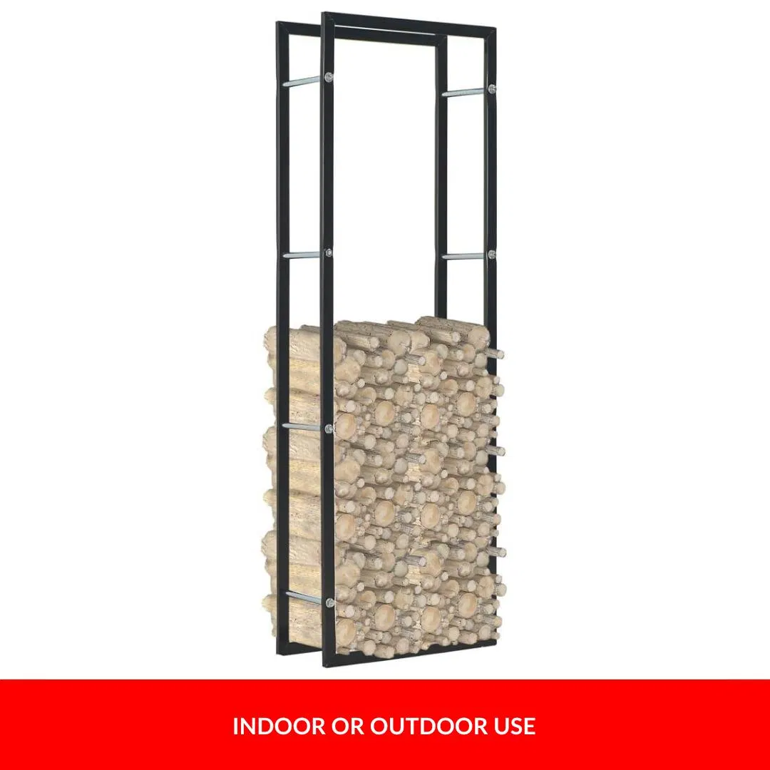 Steel Firewood Rack Freestanding Fire Log Wood Large Holder Storage Solution