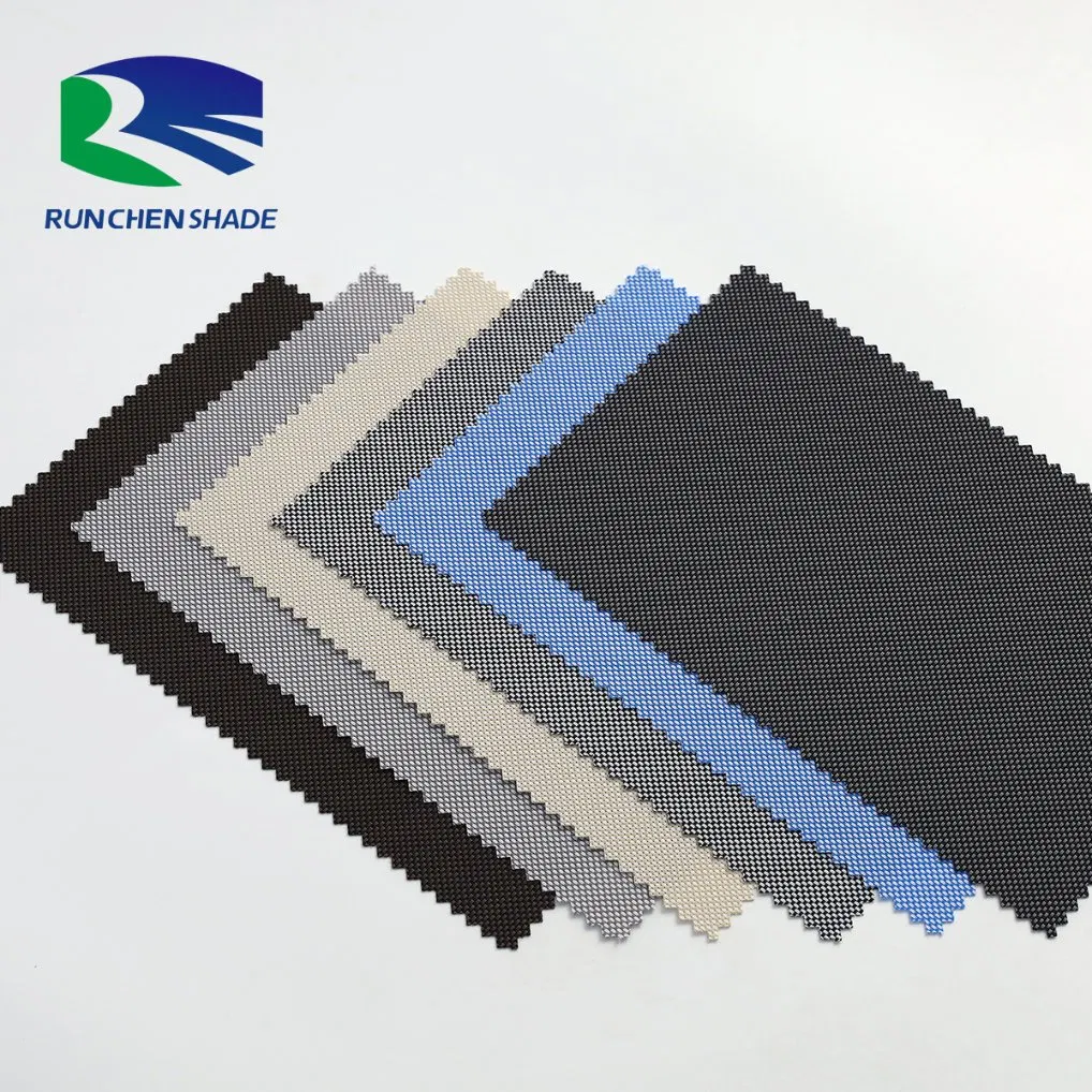 Wholesale Sunscreen Horizontal Polyester Solid Zebra Roller Blind Fabrics for Window