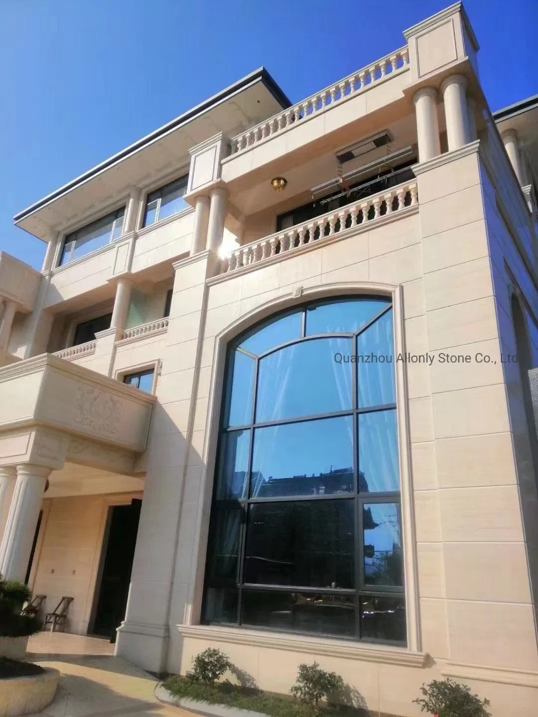 Exterior Wall Cladding Solutions Portuguese Limestone Stone Curtain Wall for Villa