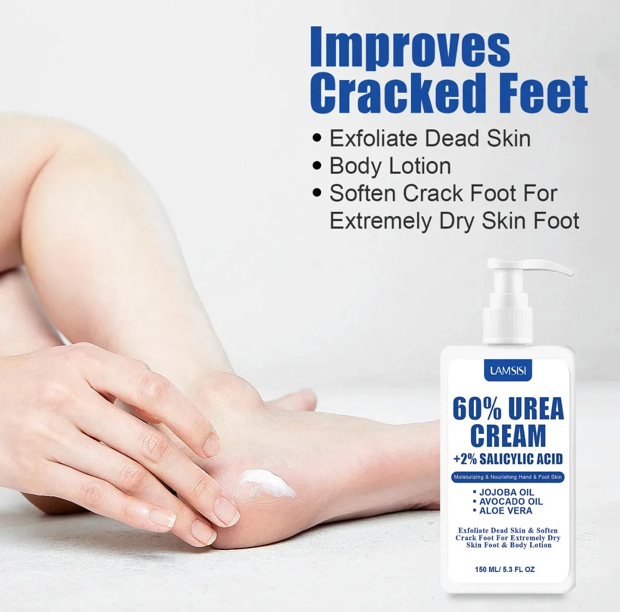 Online Wholesale in Stock Organic Foot Cream Urea 60% Cracked Heels Exfoliating Anti Crack Peeling Dead Skin Removal Foot Care