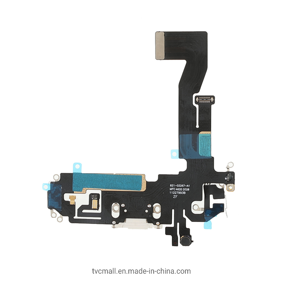 Dock Connector Charging Port Flex Cable (Without Logo) for iPhone 12 6.1 Inch (High Copy) - White