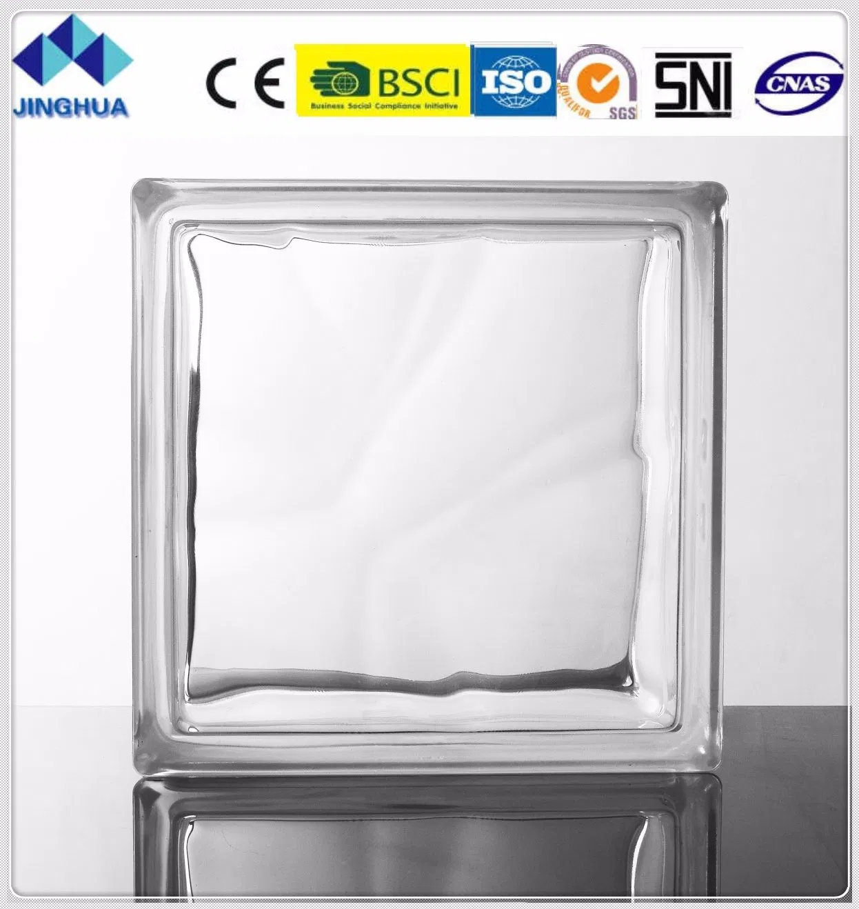 Jinghua Best Quality Cloudy Clear 90X190X80mm Glass Block/Brick