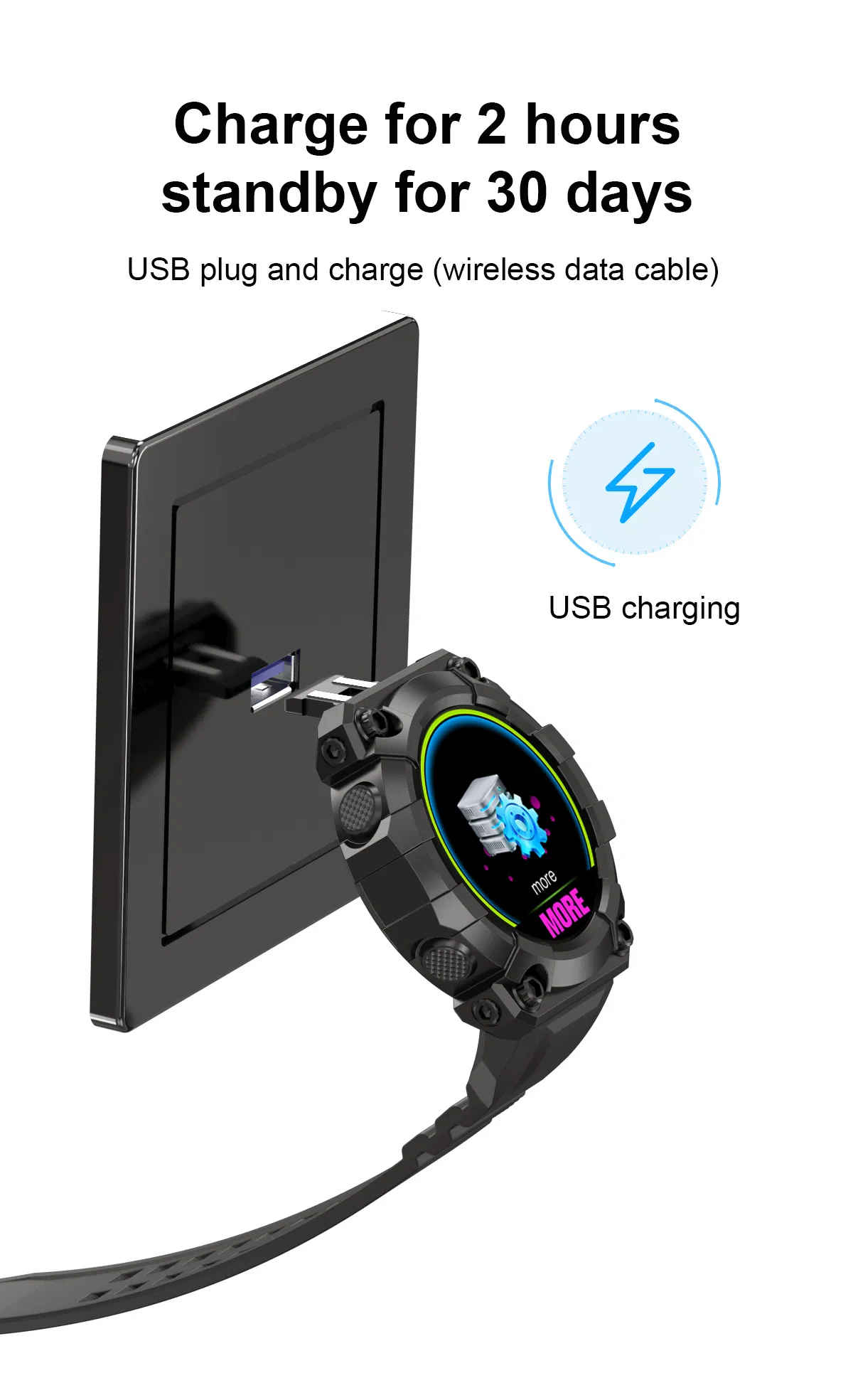 Fd68 Blood Pressure Long Standby Time Fitness Smart Watch