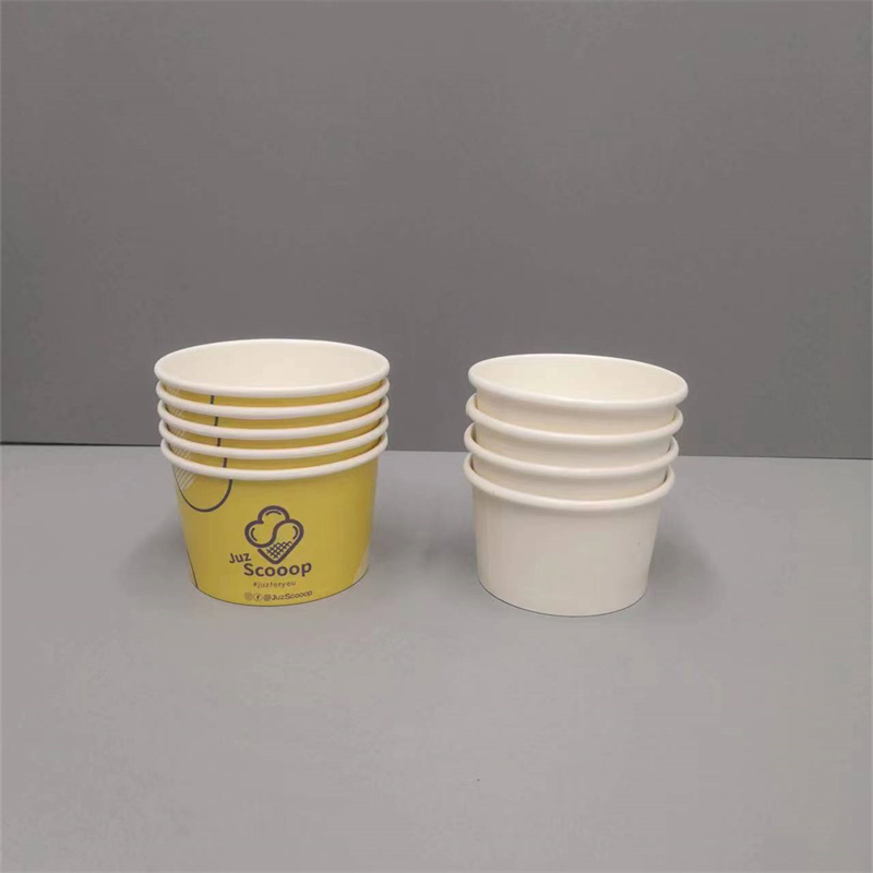 Disposable Ice Cream Paper Tub with Lid, Paper Dessert Cups Paper Ice Cream Yogurt Salad Tubs