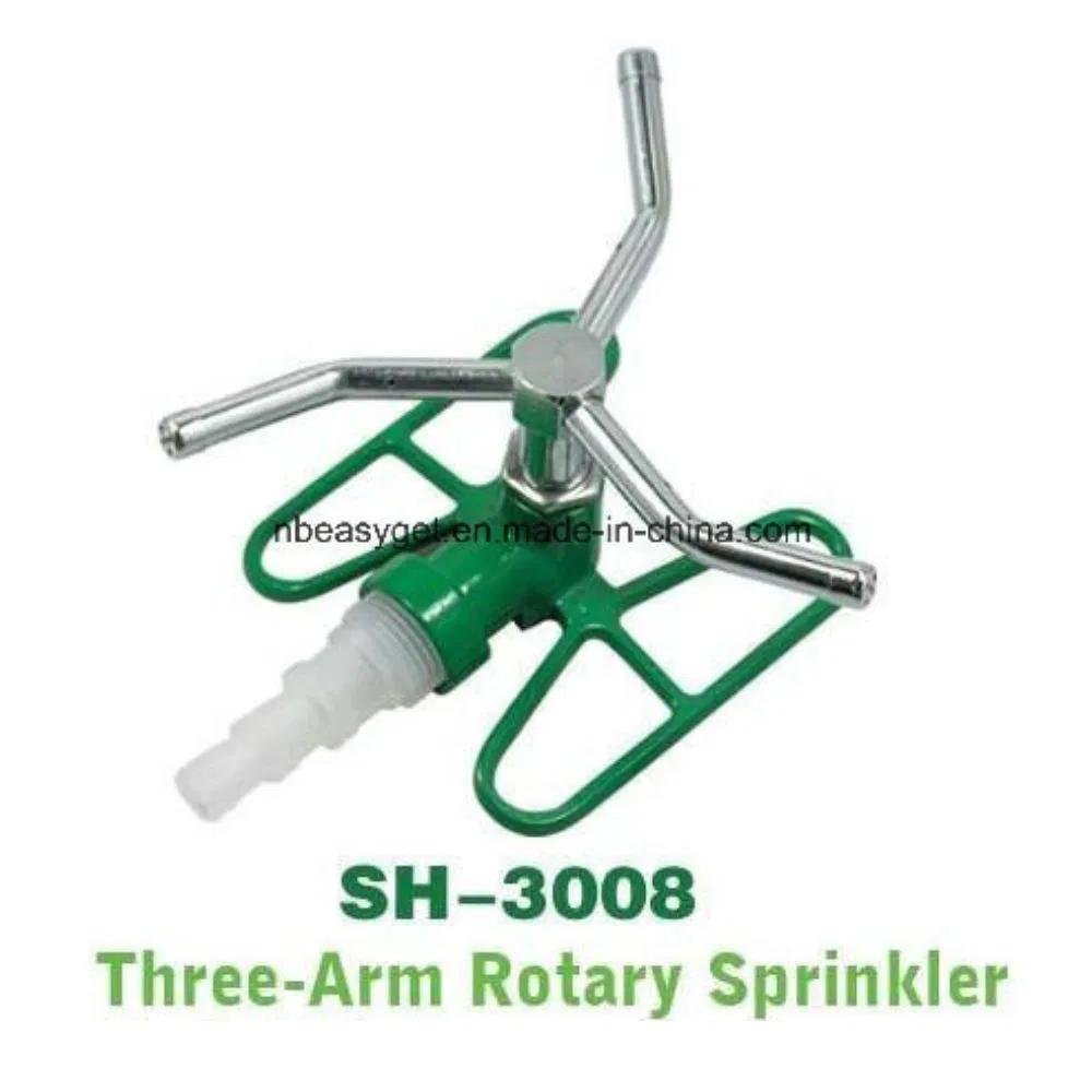 3-Arm Rotary Sprinkler for Lawn Watering Metal Wheel Base Bl10096