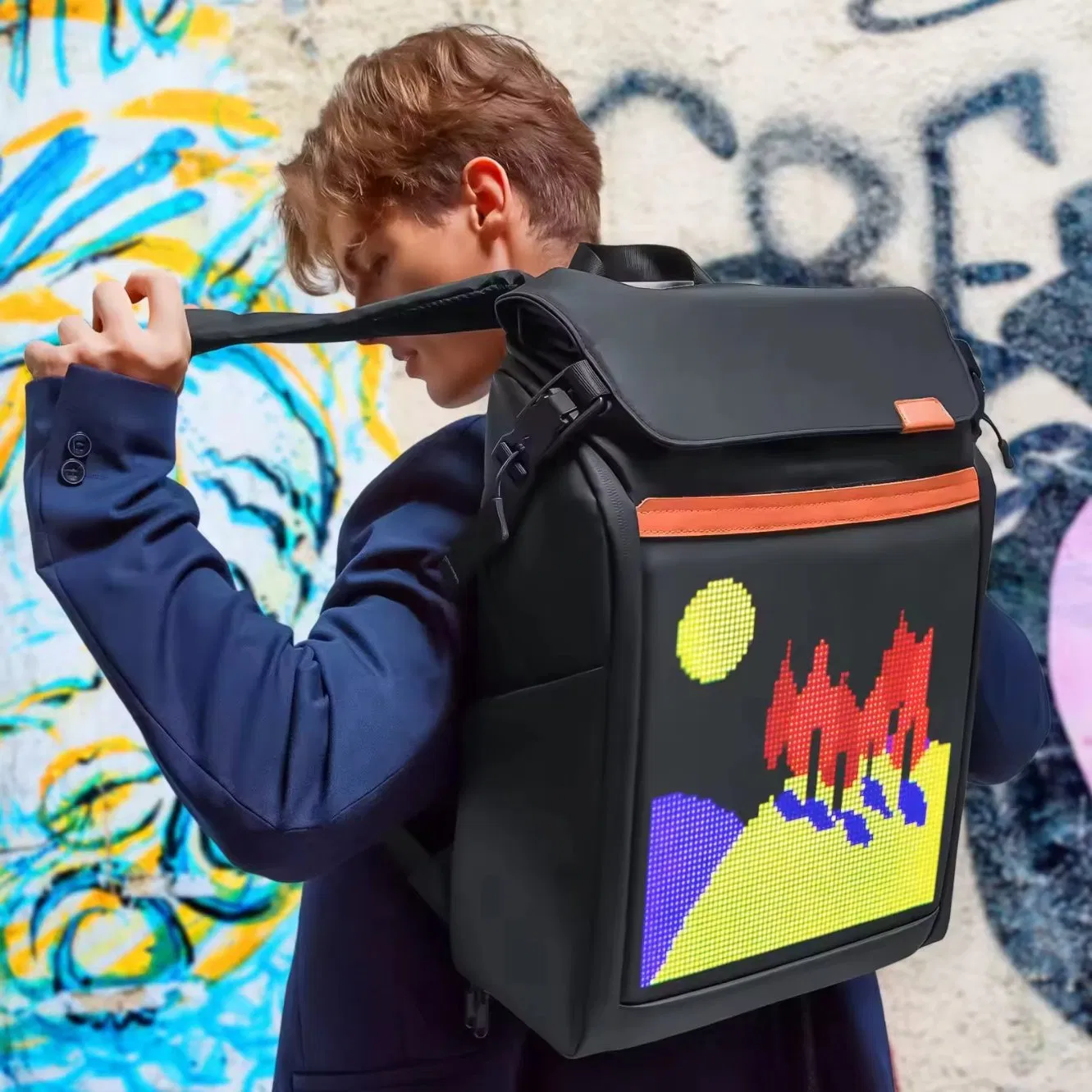 New Fashion High Capacity Outdoor Workout LED Back Pack LED Screen Bag