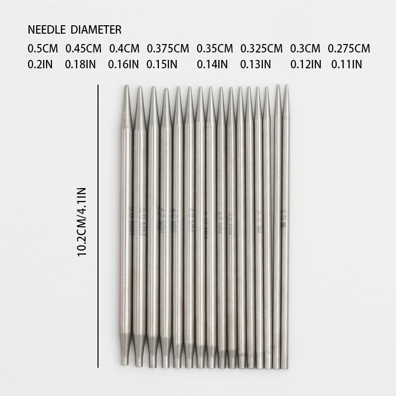 Stainless Steel 304 Interchargable Circular Needles Sets (8PCS)