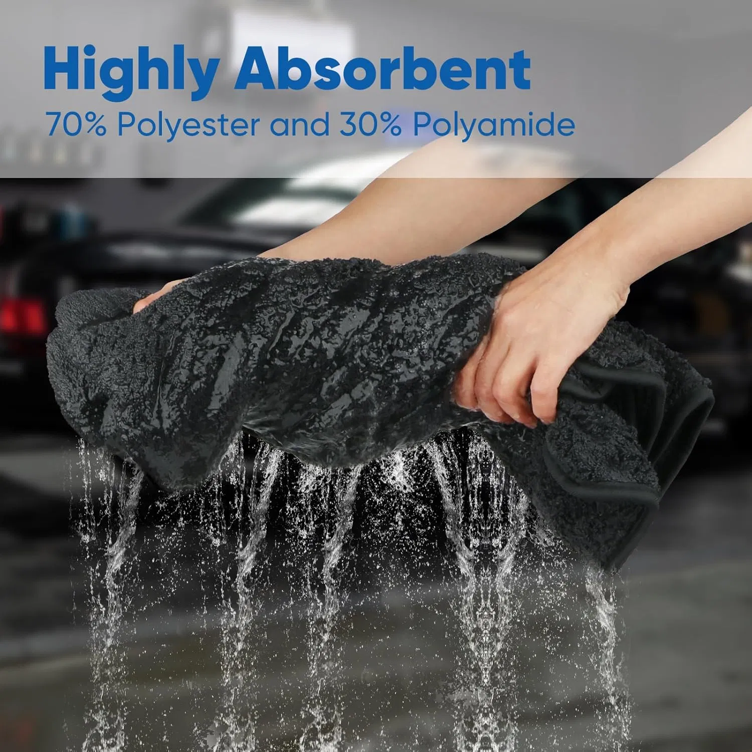 Large Size Car Micro Fiber Cloths Cleaning Twisted Loop Drying Towels