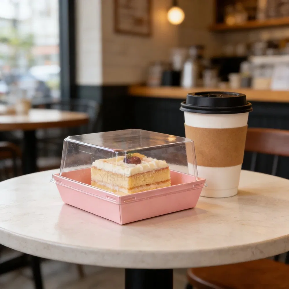 Custom Disposable Cardboard Paper Food Grade Sandwich Sushi Cake Charcuterie Lunch Box with Clear Lid