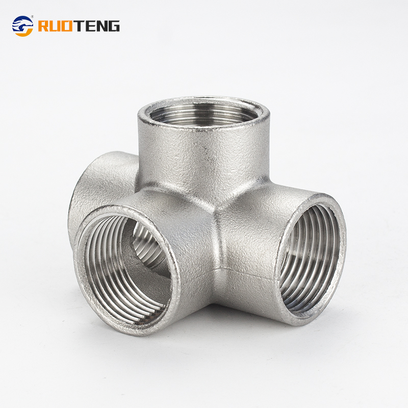 [Ruoteng] Stainless Steel 3D Equal Cross Stainless Steel Pipe Fitting Stainless Steel Threaded Cross