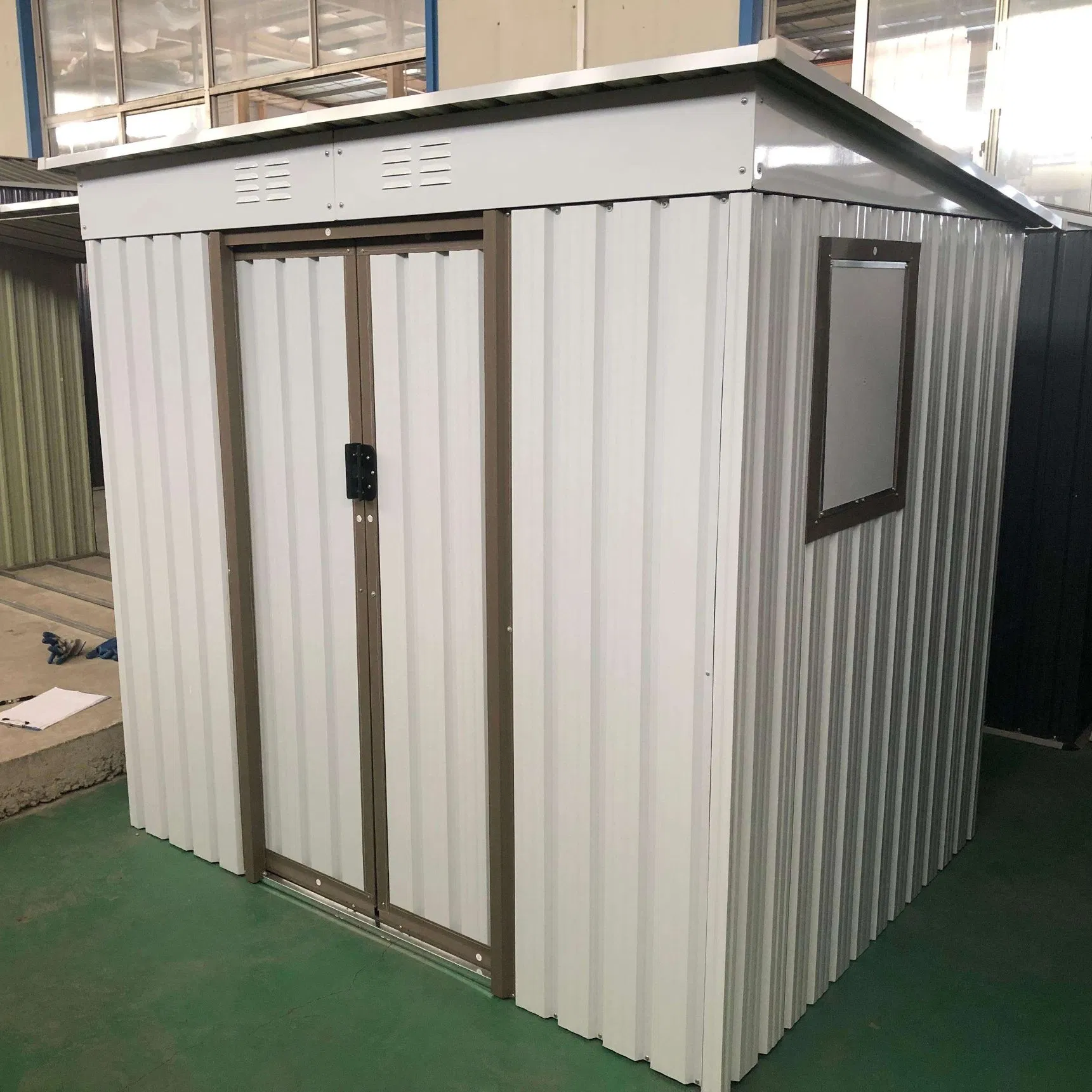 6*5FT Spacious Garden Tool House with Workbench for DIY Projects and Tool Maintenance Home Shed