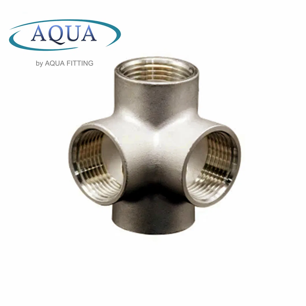 ASTM/ ASME/ En/ JIS/ GB B16.5 Standard Stainless Steel Equal Reducing Threaded Pipe Fitting Cross