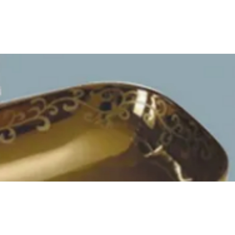 Contemporary Custom Designed Ceramic Gold Accent Anti-Fade Stain-Proof Decorative Basin