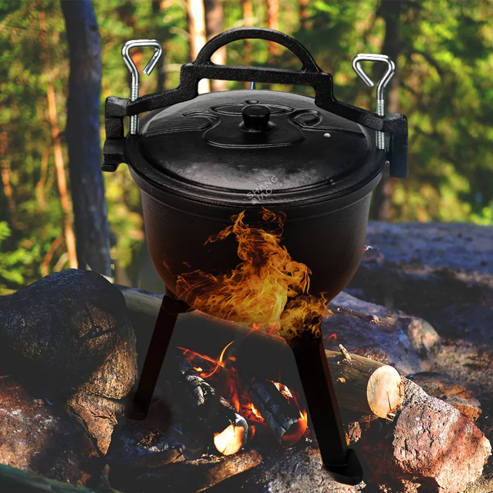 Three-Legged Poland Camping Cauldron Poland Pot Cast Iron Pressure Pot