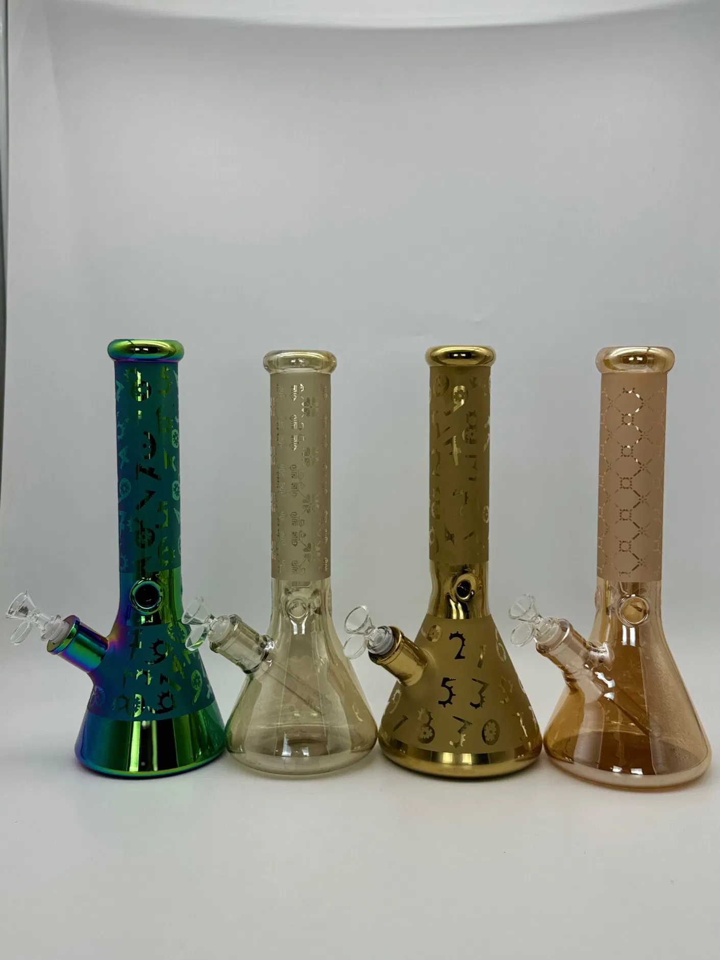 Premium Smoking Glass Water Pipe for Smooth Hits New Model Sandblasting +Chrome