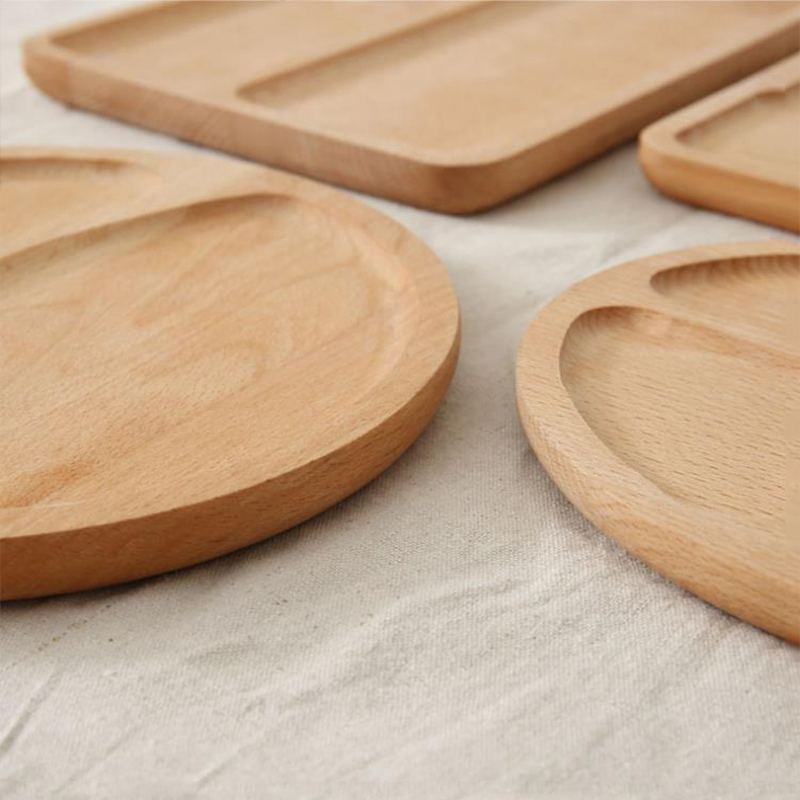 Divided Wood Appetizer Party Platter Stitching Beech Wooden Divided Serving Tray