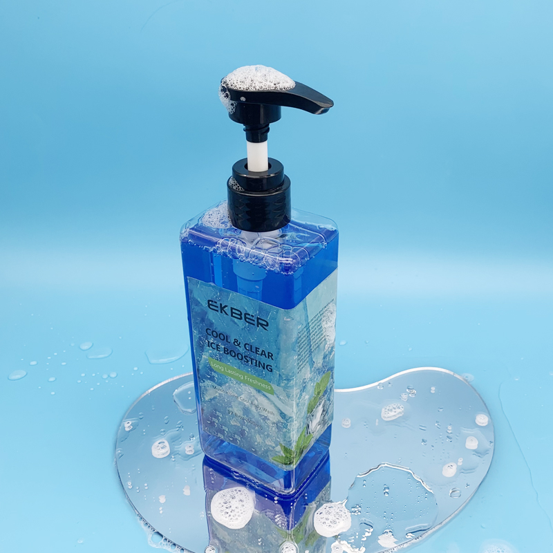 Hot Sale Ekber Glycerin Shower Gel Body Wash Treatment Aloe Barbadensis Extract Blue Mint Cool Body Wash Wholesale