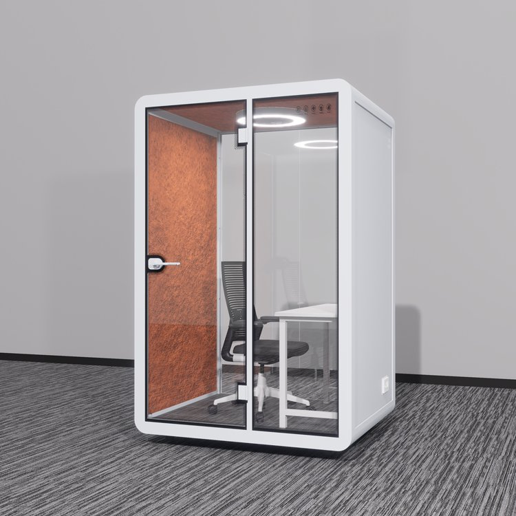 Modular Soundproof Pod with Bench Seating for Hospital Waiting Area