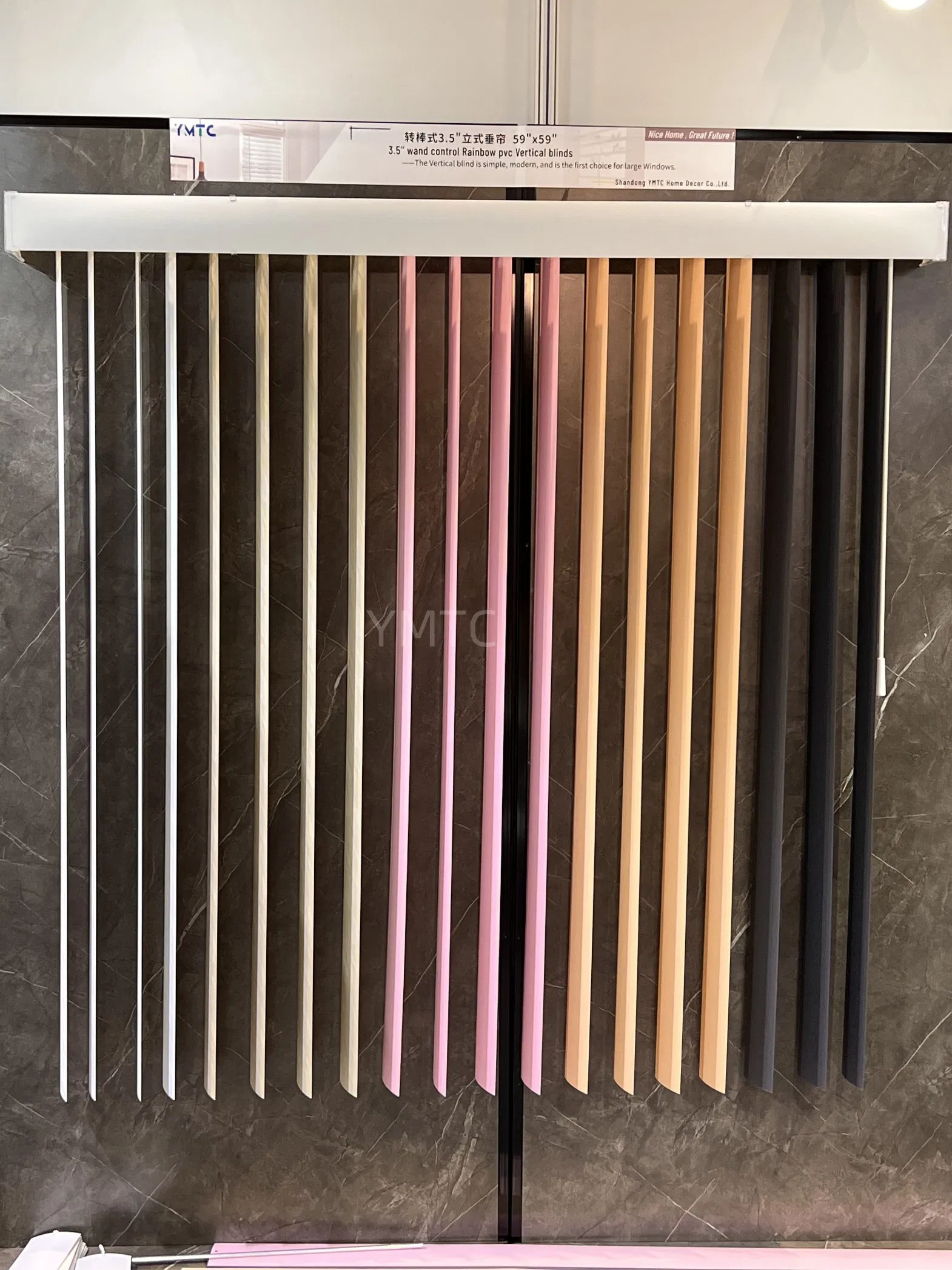 China Factory Indoorwand Control PVC 3.5" Slat Vertical Blinds