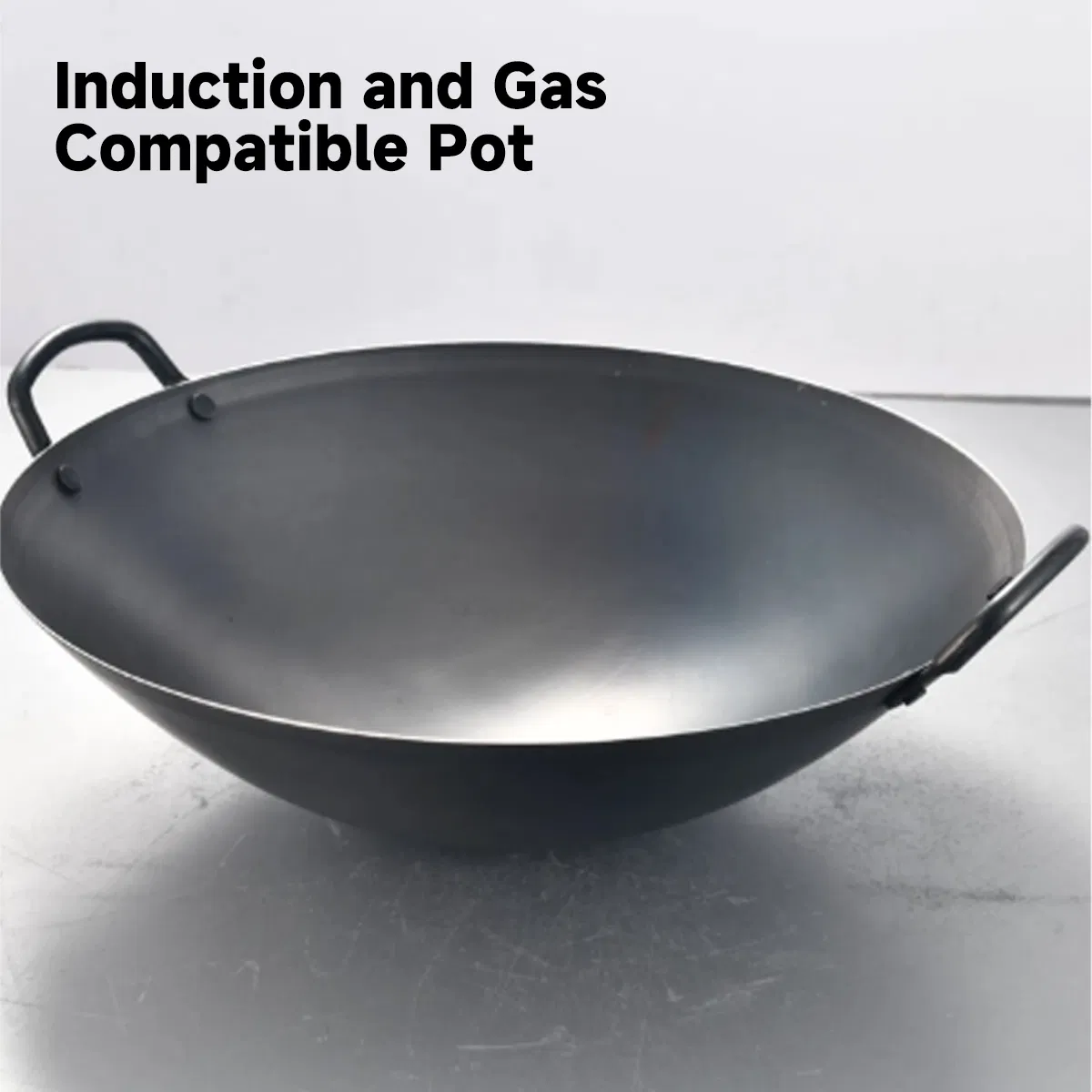 Double-Handled Cast Iron Wok and Frying Pan
