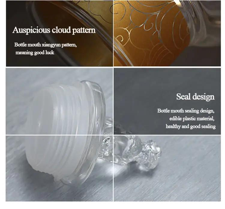 Hot Sale Chinese Pillar Dragon Shape Thickened Sealed Transparent Wine Bottle