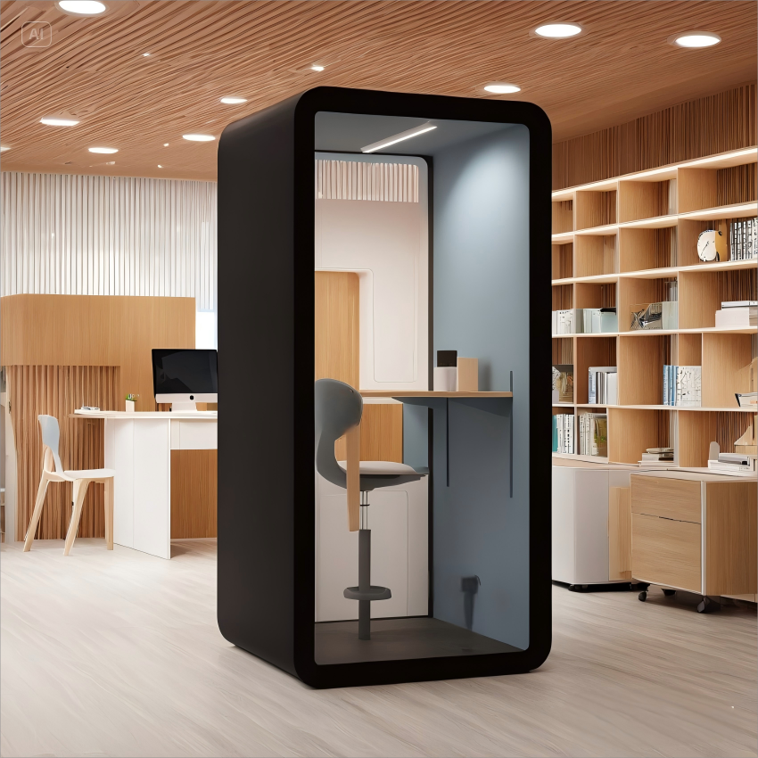 Premium Soundproof Office Booth: Double-Glazed Glass & ISO14001 Certified
