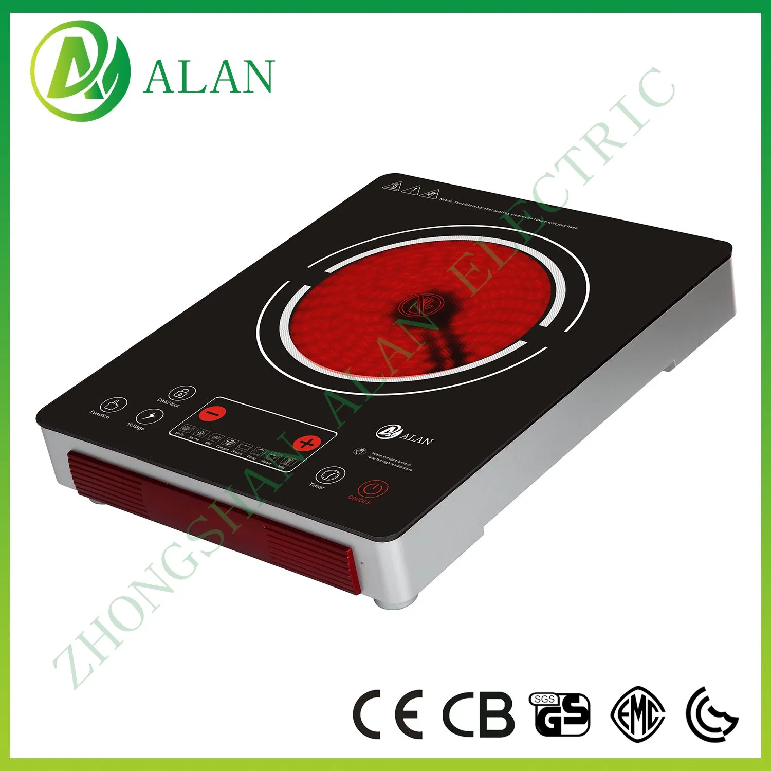 2200W High Power Double Circle Electric Infrared Cooker Super Slim Metal Housing Ceramic Cooker