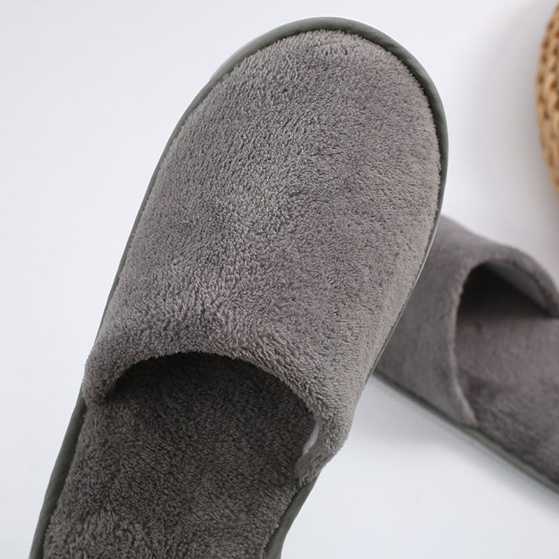 Custom SPA Guest Disposable Bathroom Soft Coral Fleece Hotel Slippers