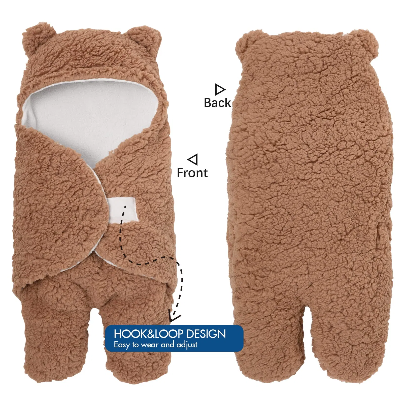 Innovation Cute Bear Natural Newborn Essentials Softness Plush Baby Sleeping Bunting Bag