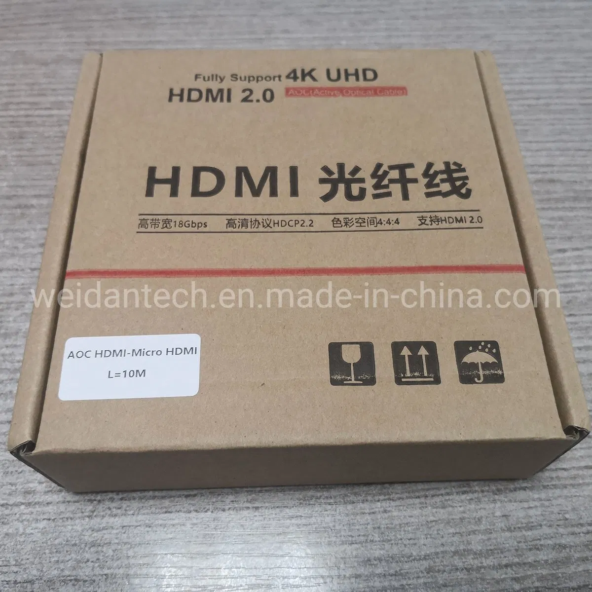 Fiber Optical HDMI Cable  V2.0  AOC  HDMI-Micro HDMI L=10Meter