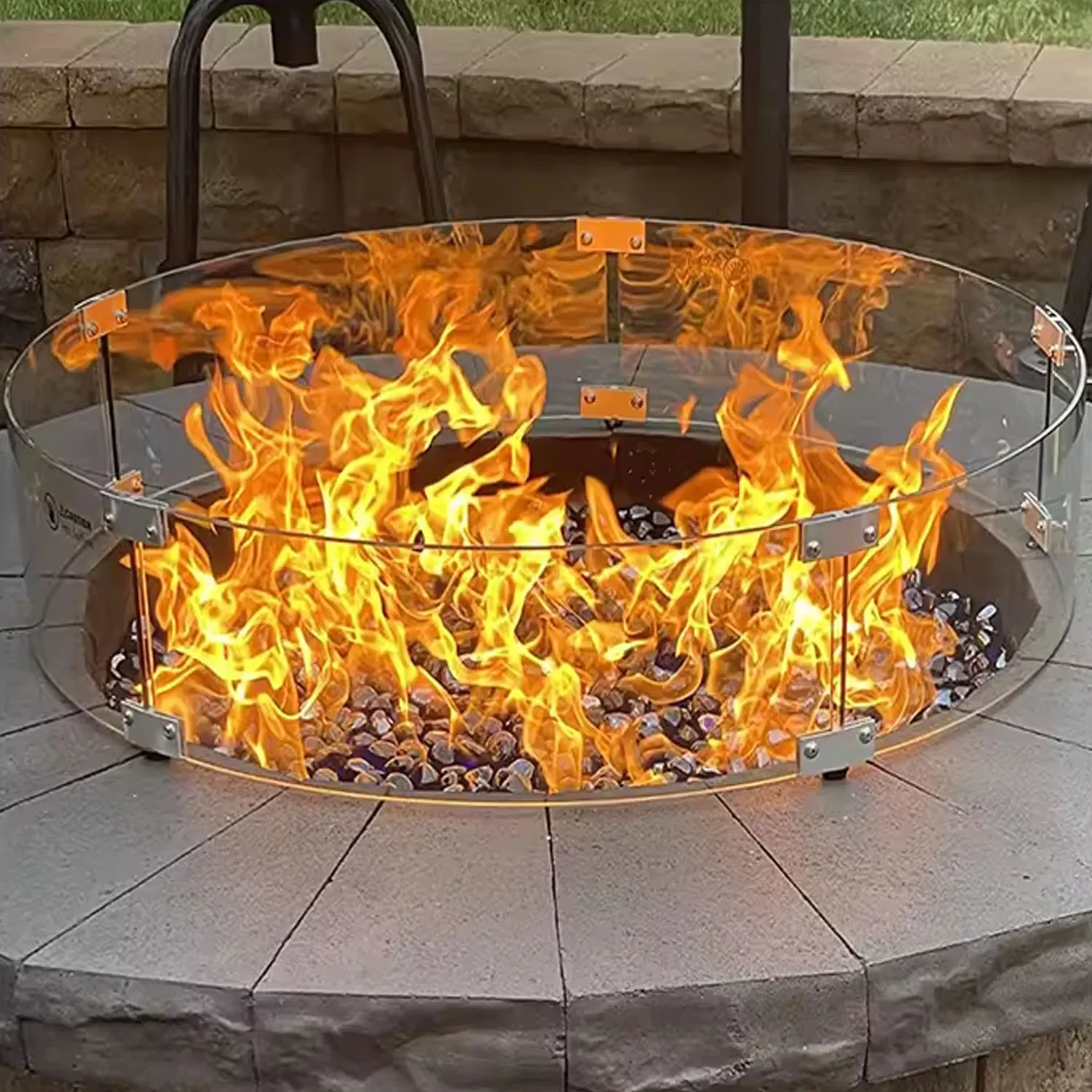 4/5mm Hot Bent/Bending Tempered Round/ Square Safety Fireplace Borosilicate Sheet Clear Ceramic Glass 3.3 Curved for BBQ Fire Pit Wind Guard