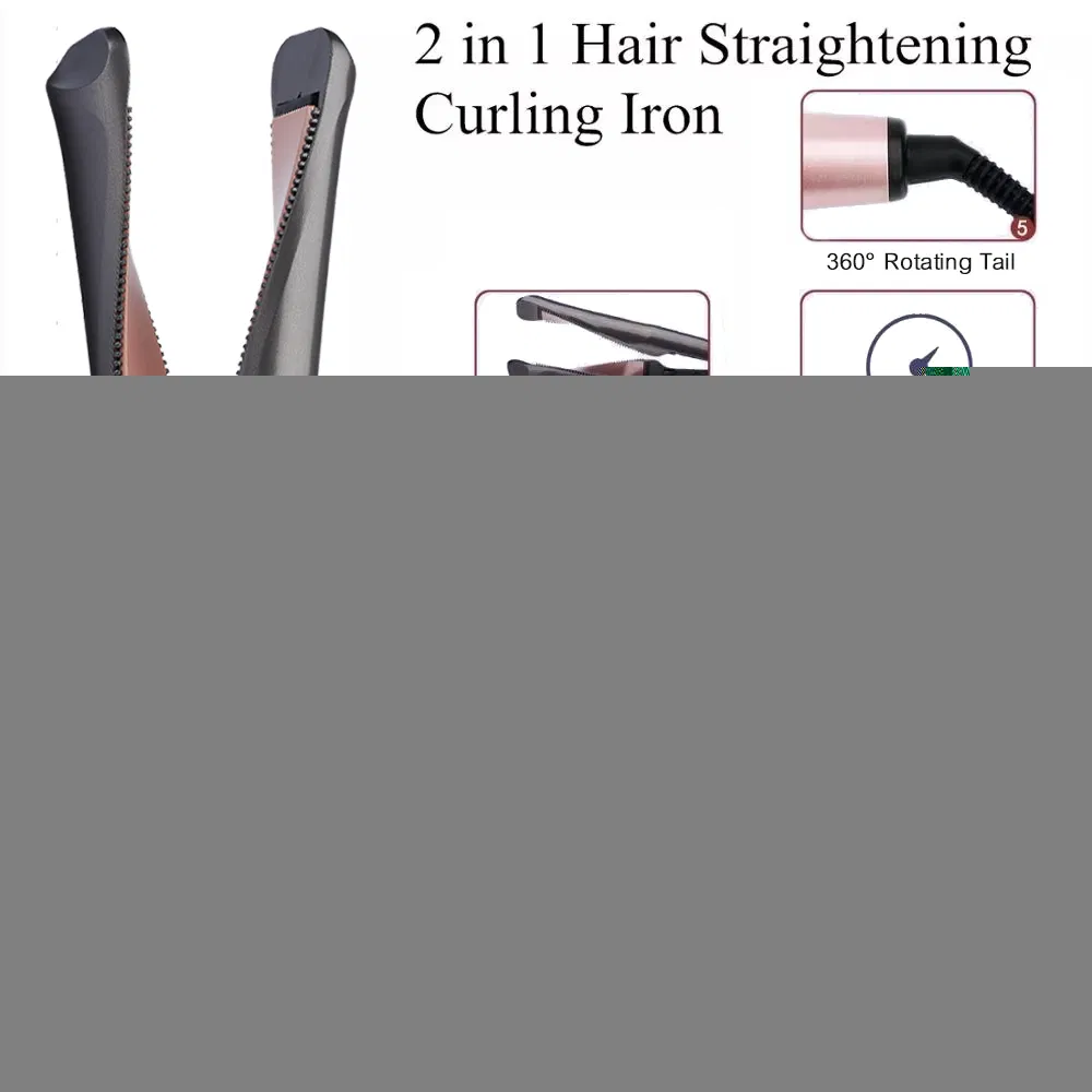 2 in 1 Hair Curler Twist Ceramic Hair Straightener and Curling Iron