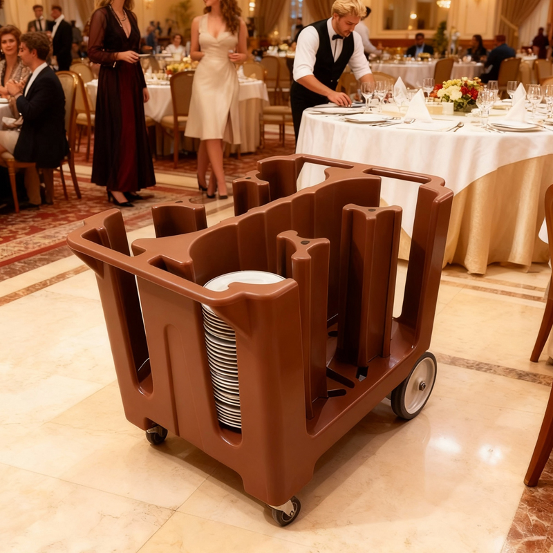 Heavybao Wholesale Price Restaurant Catering Kitchen Plate Dish Collection Cart Trolley