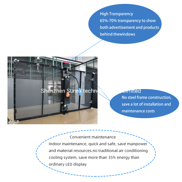 Outdoor P3.91 Curtain Window TV Glass LED Panels Mesh Display Transparent LED Screen