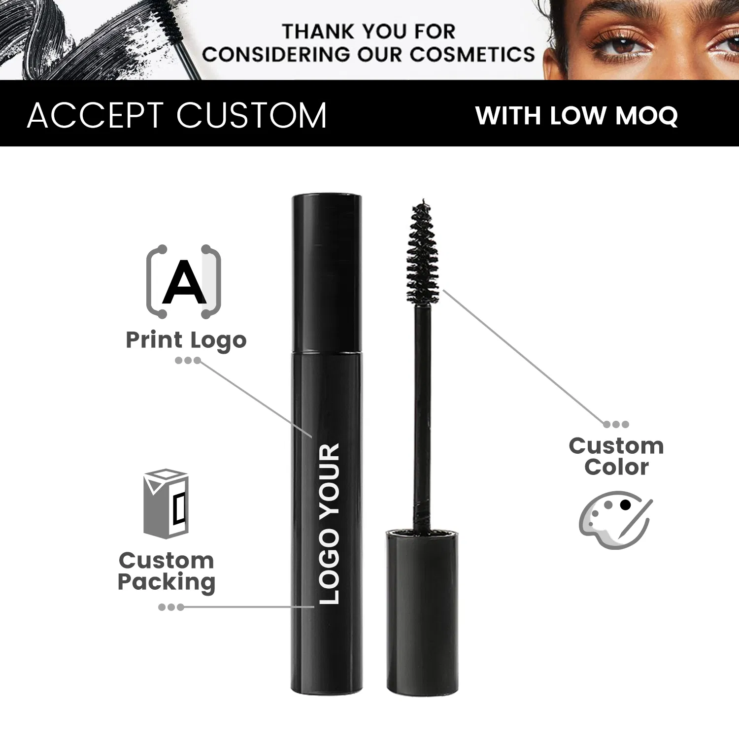 OEM Free Sample Factory Wholesale Quick Dry Mascara for Eyes Mascara