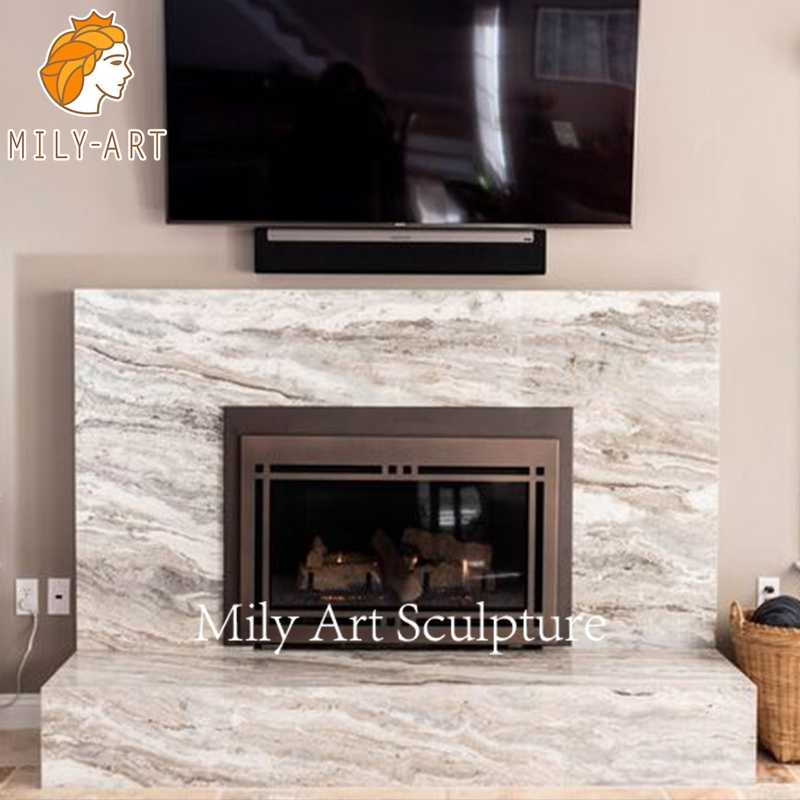 Modern Home Decor Natural Marble Fireplace Mantel