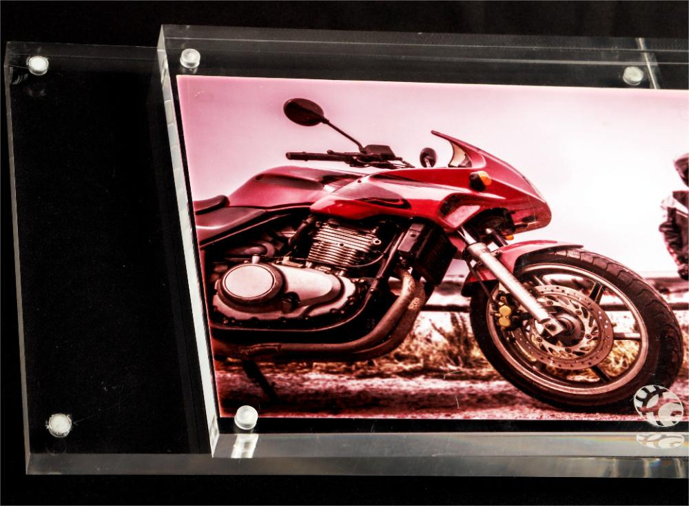 Custom Acrylic Photo Frame, Clear Freestanding Double Sided Frameless Magnetic Photo Frame