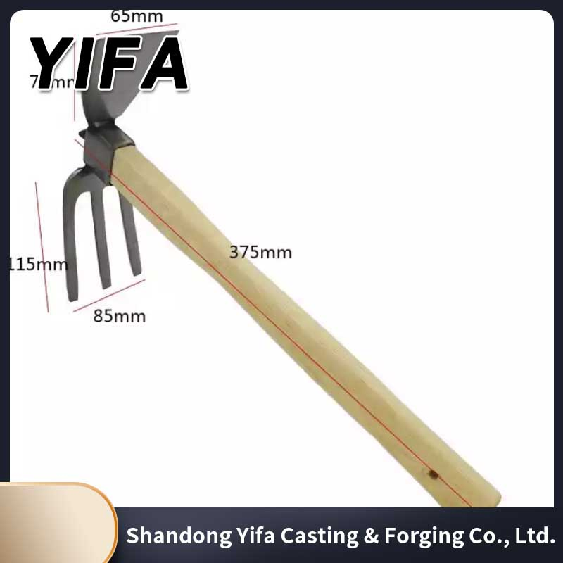 High Quality Stainless Steel Planting Garden Tools Hoe Two Sides Hand Agriculture Hoe and Fork with Small Wooden Handle