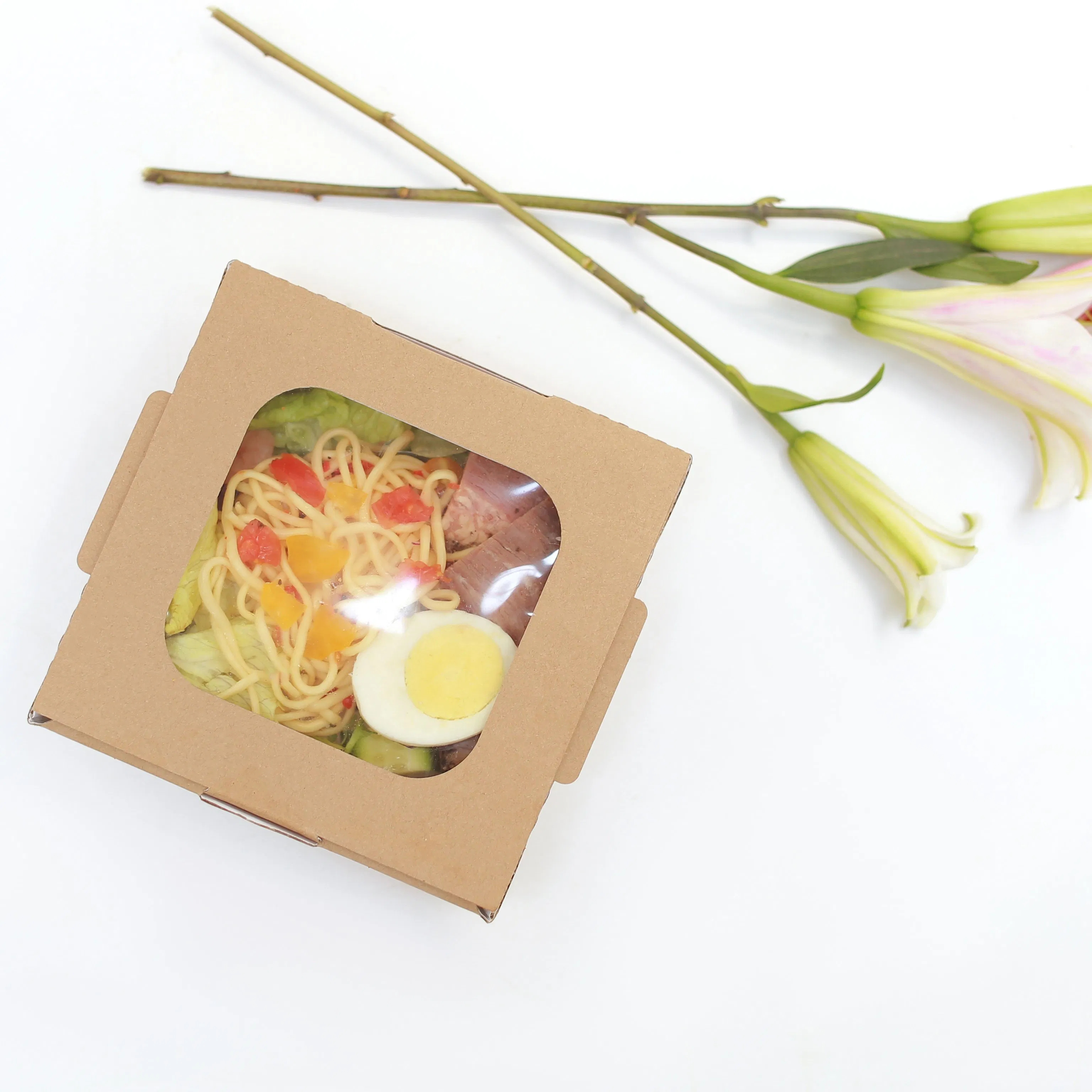 White Paper and Kraft Paper Lunck Boxes to Go Food Container
