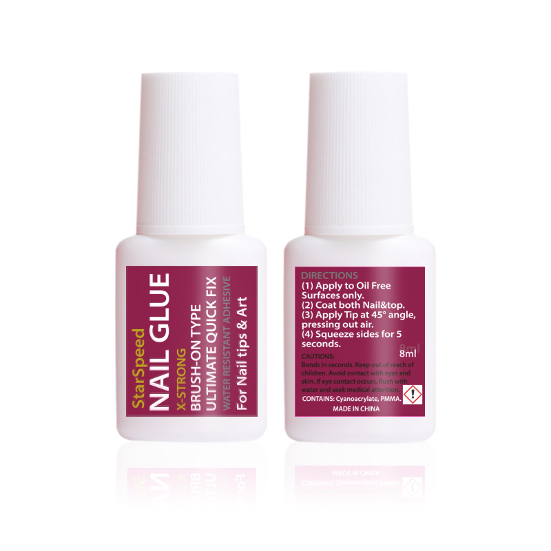 Super Strong Easy to Apply Nail Glue with brush for Nail Tips Nail Art Decoration
