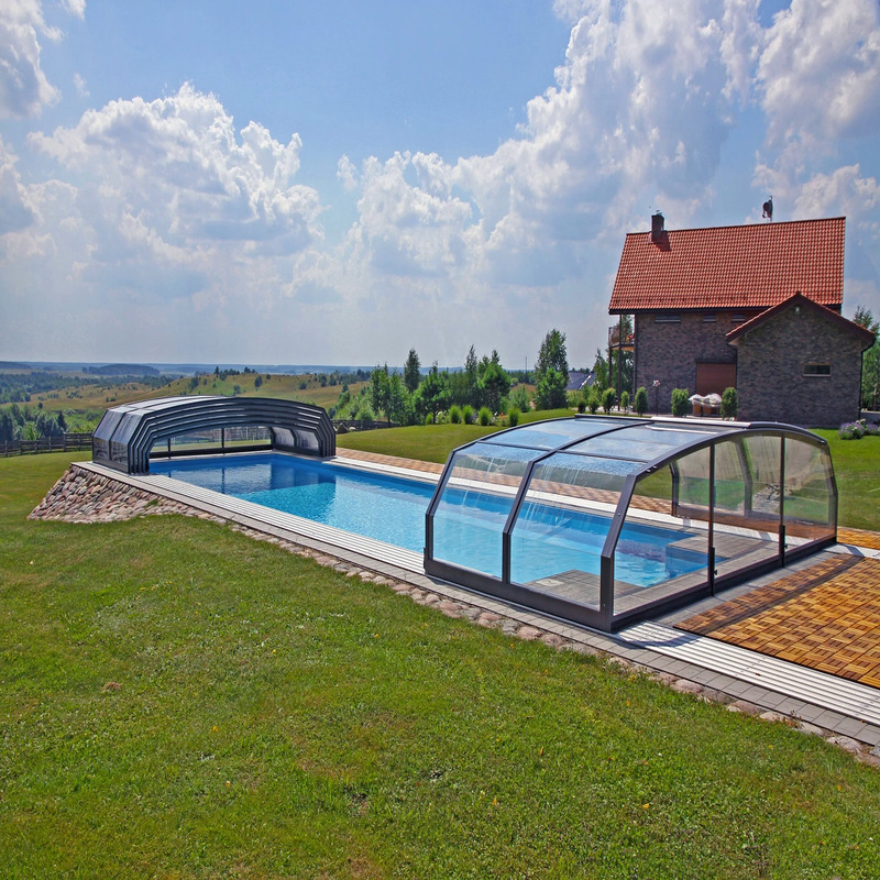 Durable Aluminum Swimming Pool Cover Retractable Enclosure Waterproof Sliding Shading Solution Pool Cover