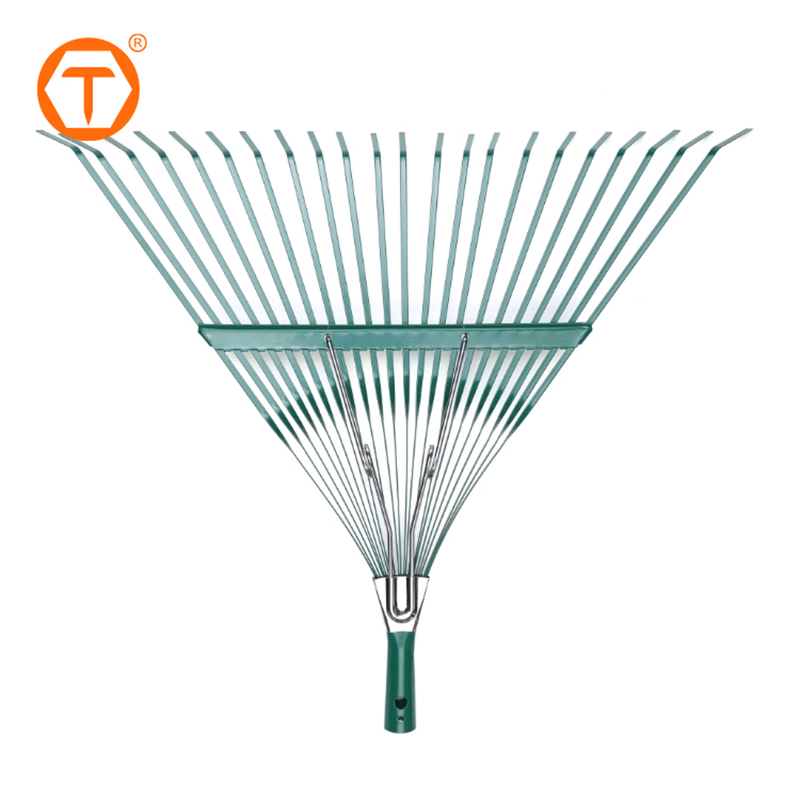 High Quality Head Lawn Adjusted 22 Teeth Metal Broom Garden Leaf Rake