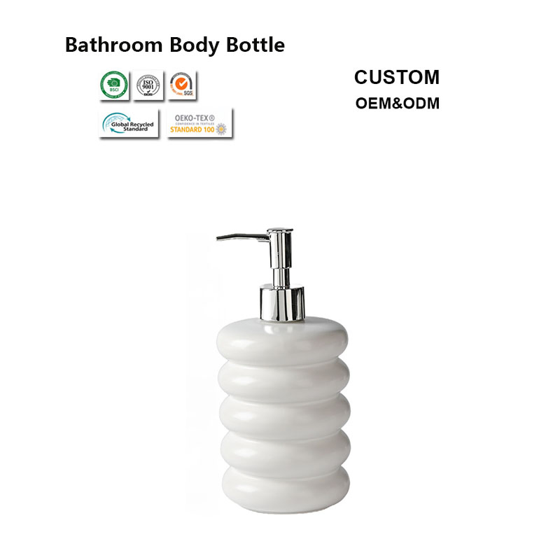 Eco-Friendly Reusable Bathroom Ceramic Bottle for Sustainable Hotel Bathroom Supplies