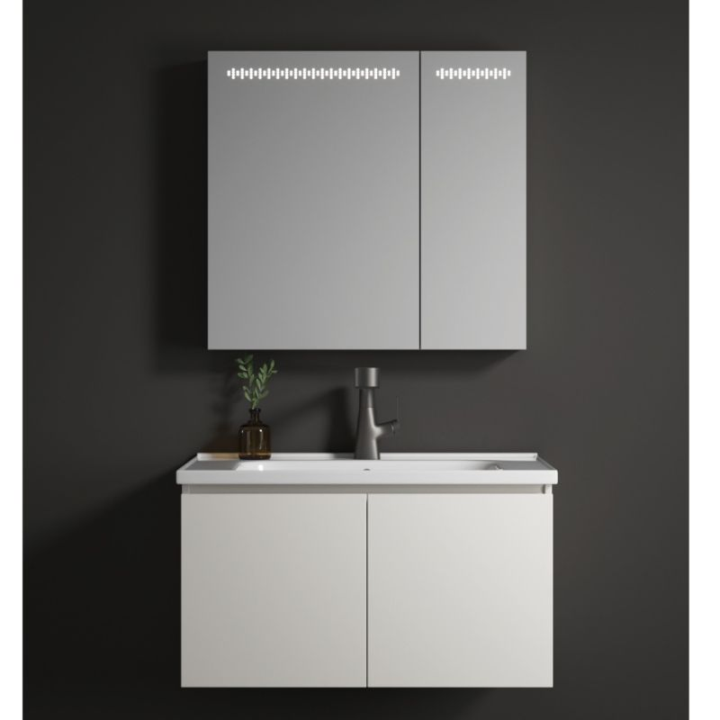 Sleek Aluminum Bathroom Vanity Cabinet with Mirror for Hotels