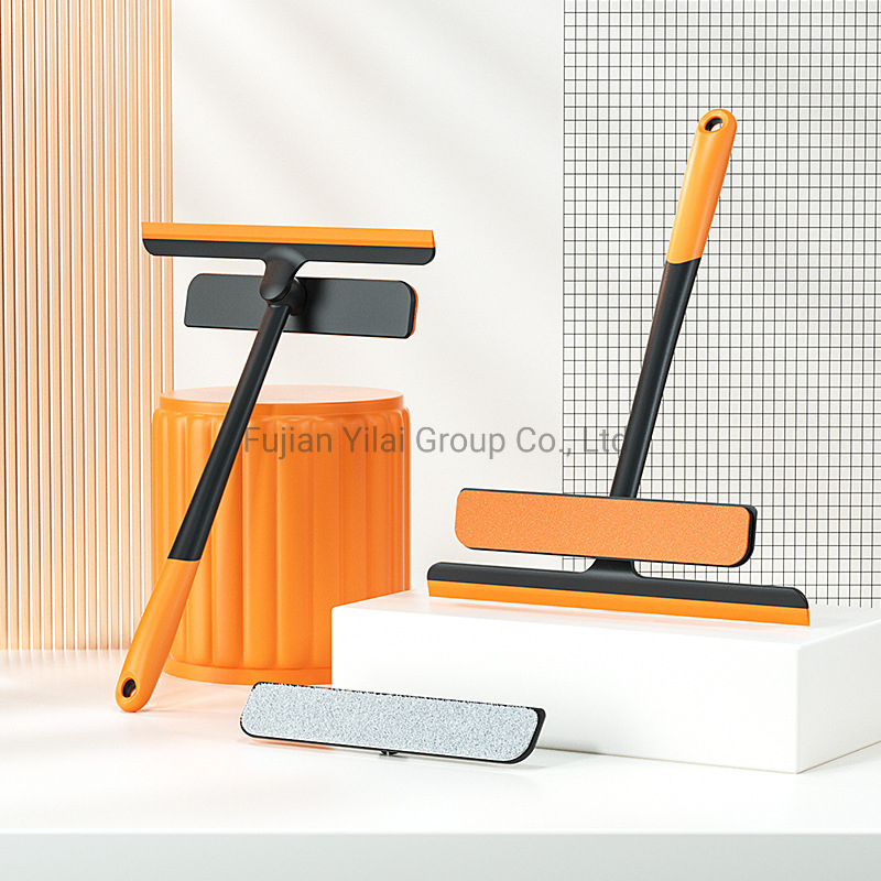 Window Cleaning Wiper Multifunctional Dual Purpose Squeegee Window Plastic with T-Shaped Handle