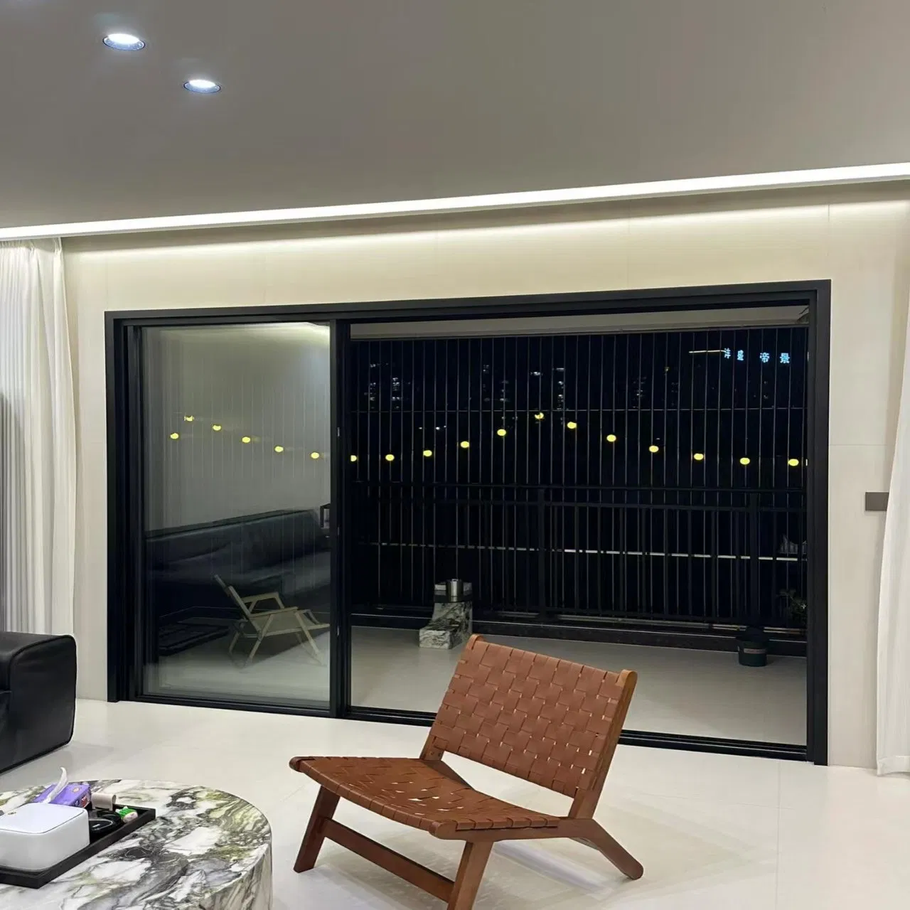 Win Star China Factory Hot Sale Luxury Good Quality Balcony Heavy Duty Villa Double Glazed Security Aluminum Entry House Exterior Modern Sliding Glass Door